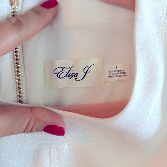 White Eliza J A-line 3/4 sleeve dress - Picture 4 of 4